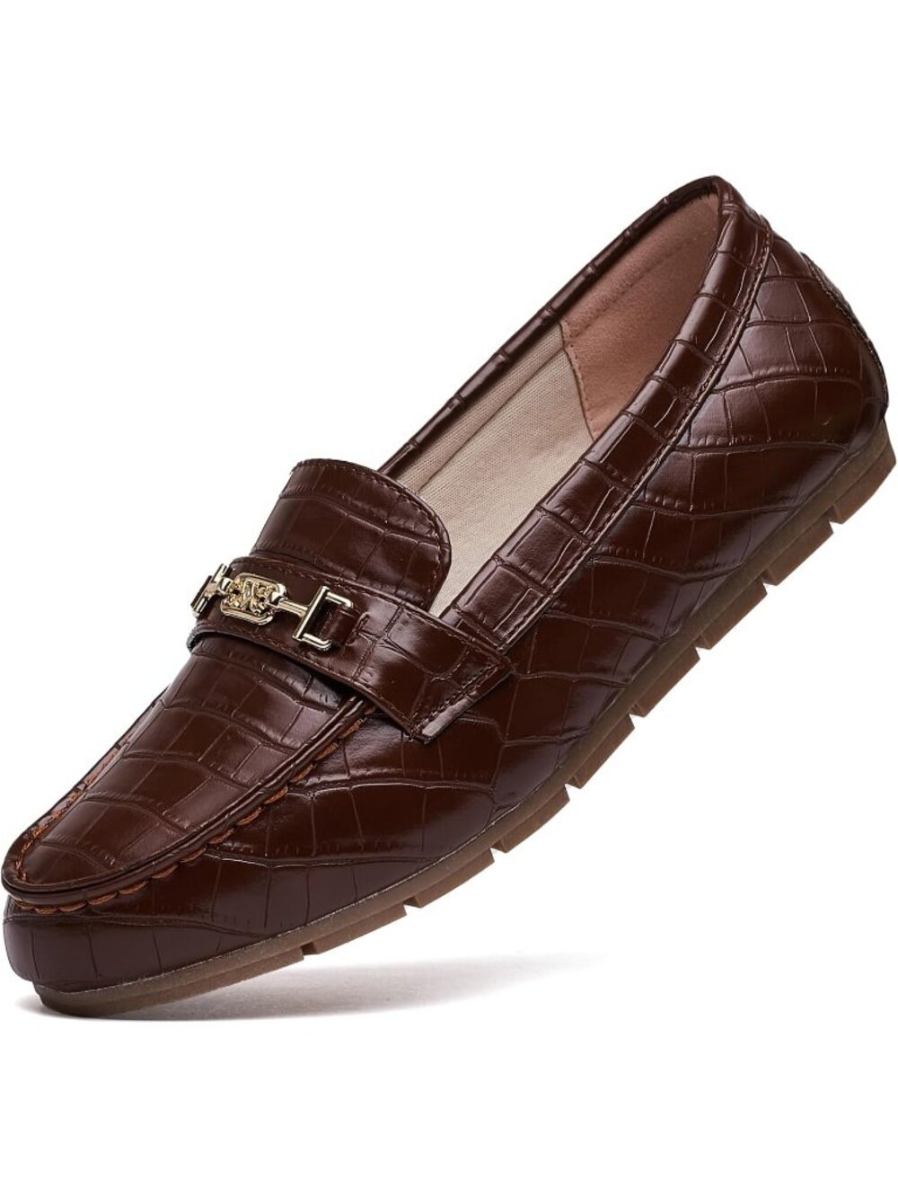 Women's Chocolate Comfort Walking Pull On Leisure Slip On Work Loafer Flat Shoes